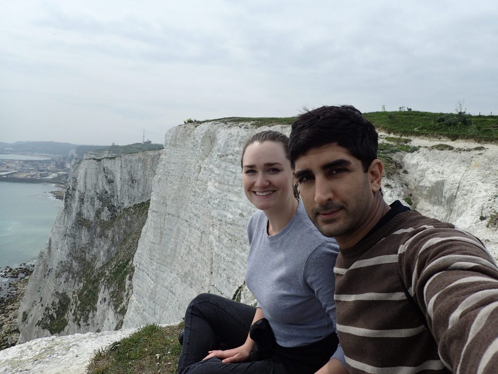 rachel and sameer by cliffs